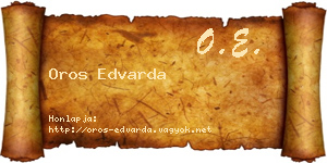 Oros Edvarda névjegykártya